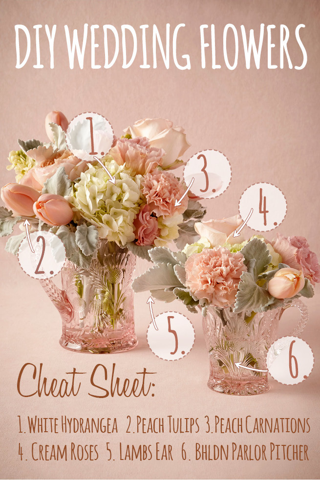 Diy Wedding Flower Centerpieces
 Peach & White DIY Wedding Flower Centerpiece Inspired by