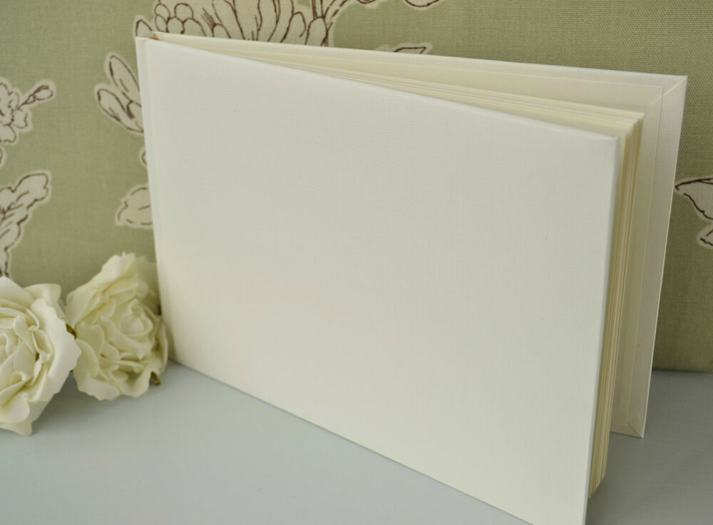DIY Wedding Guest Book
 Plain Blank Ivory Guest Book DIY Wedding Guest Book