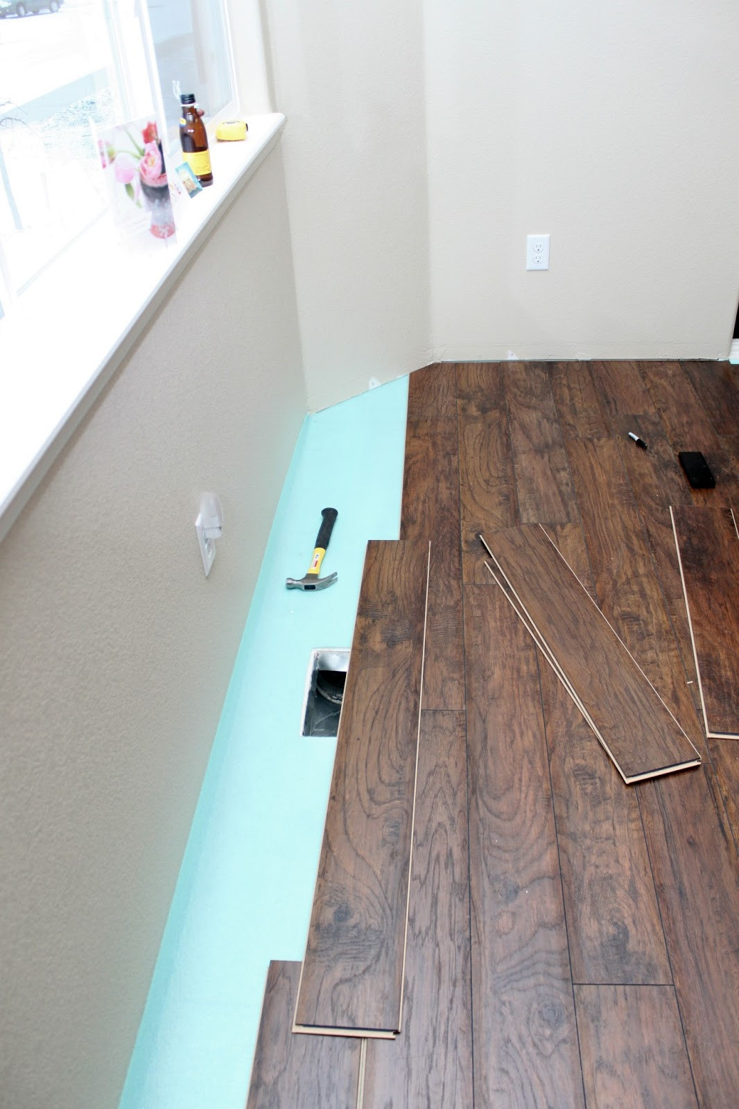 DIY Wood Floor
 Our Modern Homestead DIY Laminate wood flooring project