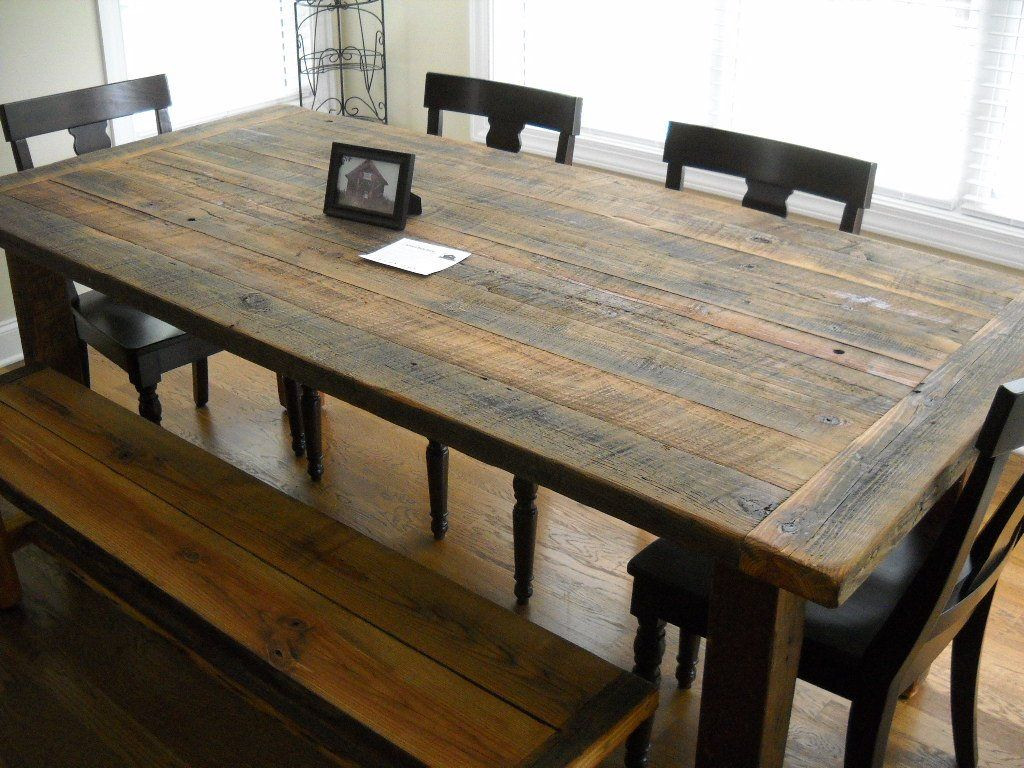 DIY Wood Kitchen Table
 Furniture DIY Rustic Farmhouse Kitchen Table Made From
