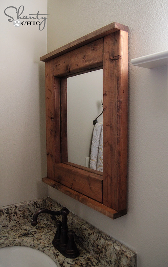 DIY Wood Mirror Frame
 Wood Mirror DIY Shanty 2 Chic