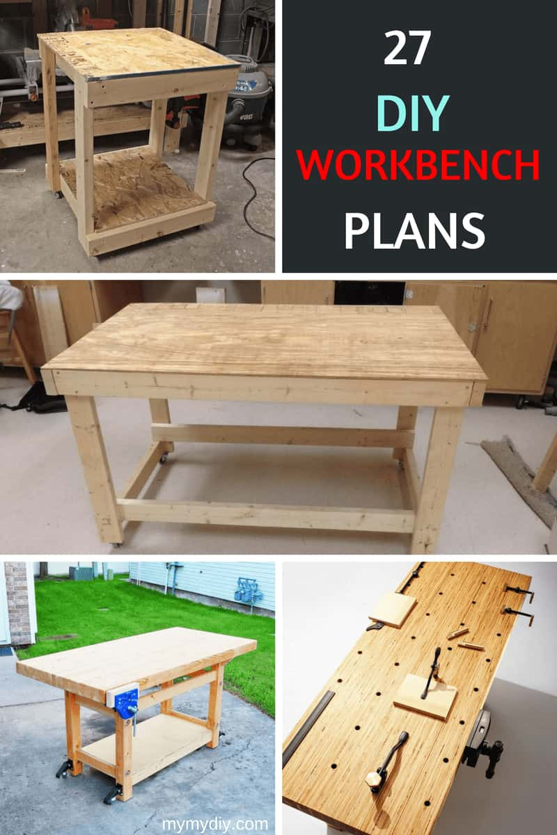 DIY Wood Workbench
 27 Sturdy DIY Workbench Plans [Ultimate List] MyMyDIY