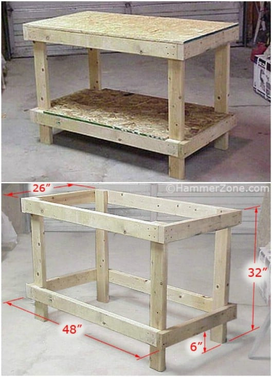 DIY Wood Workbench
 50 DIY Home Decor And Furniture Projects You Can Make From