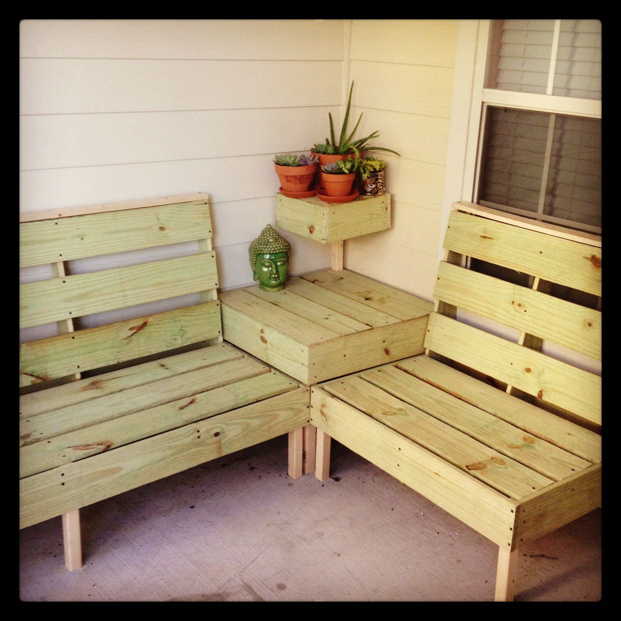 DIY Wooden Outdoor Furniture
 DIY patio furniture I think this may be the perfect size