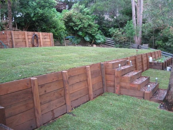 DIY Wooden Retaining Wall
 Original and Cost Effective DIY Retaining Ideas for