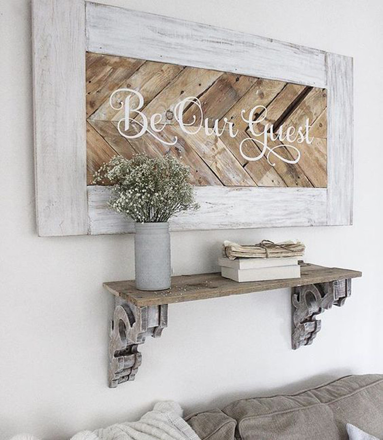 DIY Wooden Sign
 18 Rustic Wall Art & Decor Ideas That Will Transform Your
