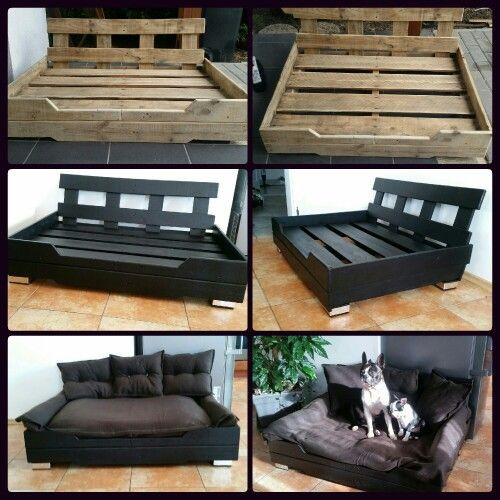Dog Bed Furniture DIY
 DIY Pallet dog bed modern black style