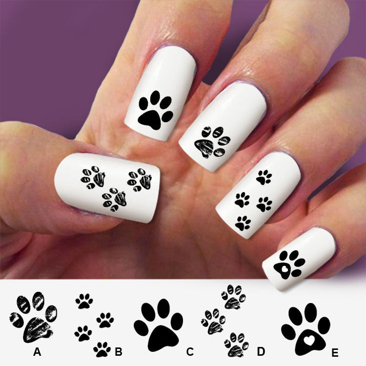 Dog Nail Designs
 Paw cat paw dog nail art 60 nail decals Nail Art design