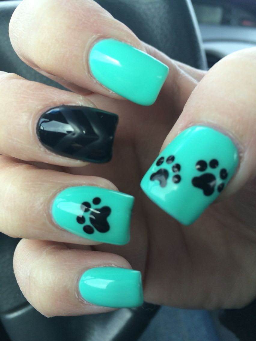 Dog Paw Nail Art
 Paw print nails Nails
