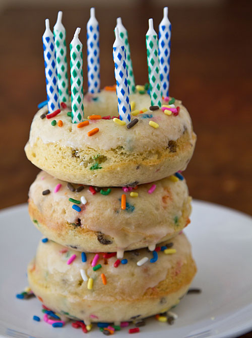 Donut Birthday Cake Recipe
 Confetti Cake Baked Doughnuts Recipe — La Fuji Mama