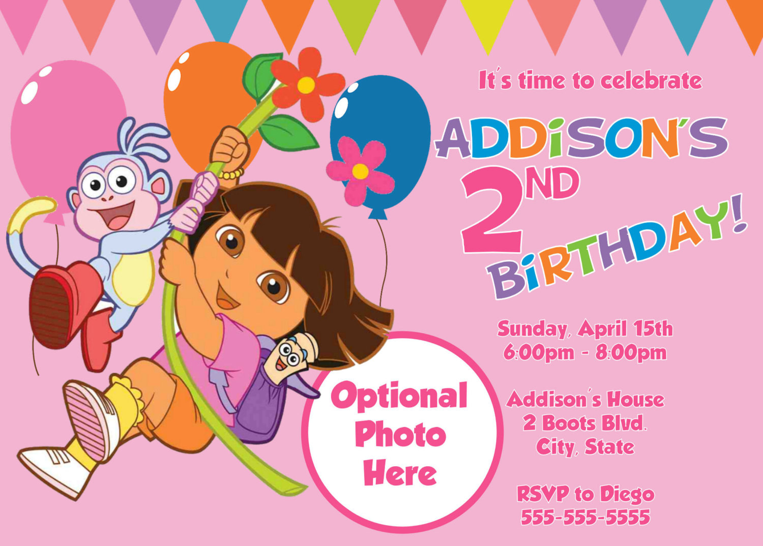 Dora Birthday Invitations
 FREE 1st Dora Birthday Invitations Wording – Bagvania