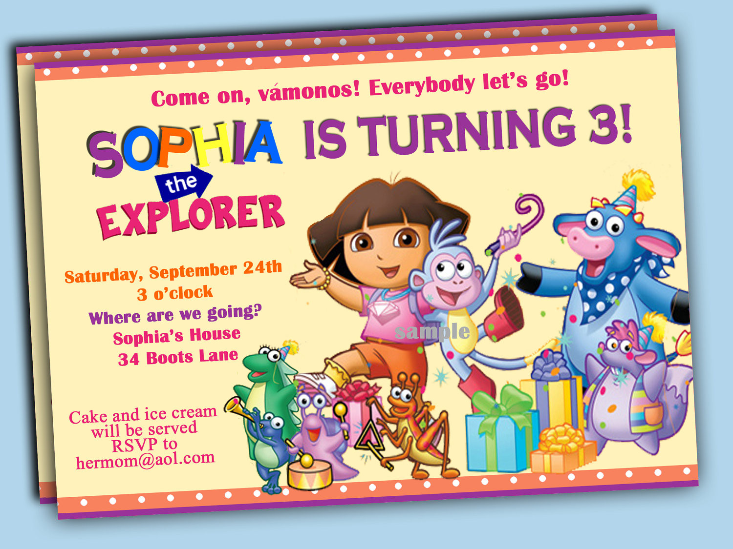 Dora Birthday Invitations
 Dora The Explorer Birthday Invitations