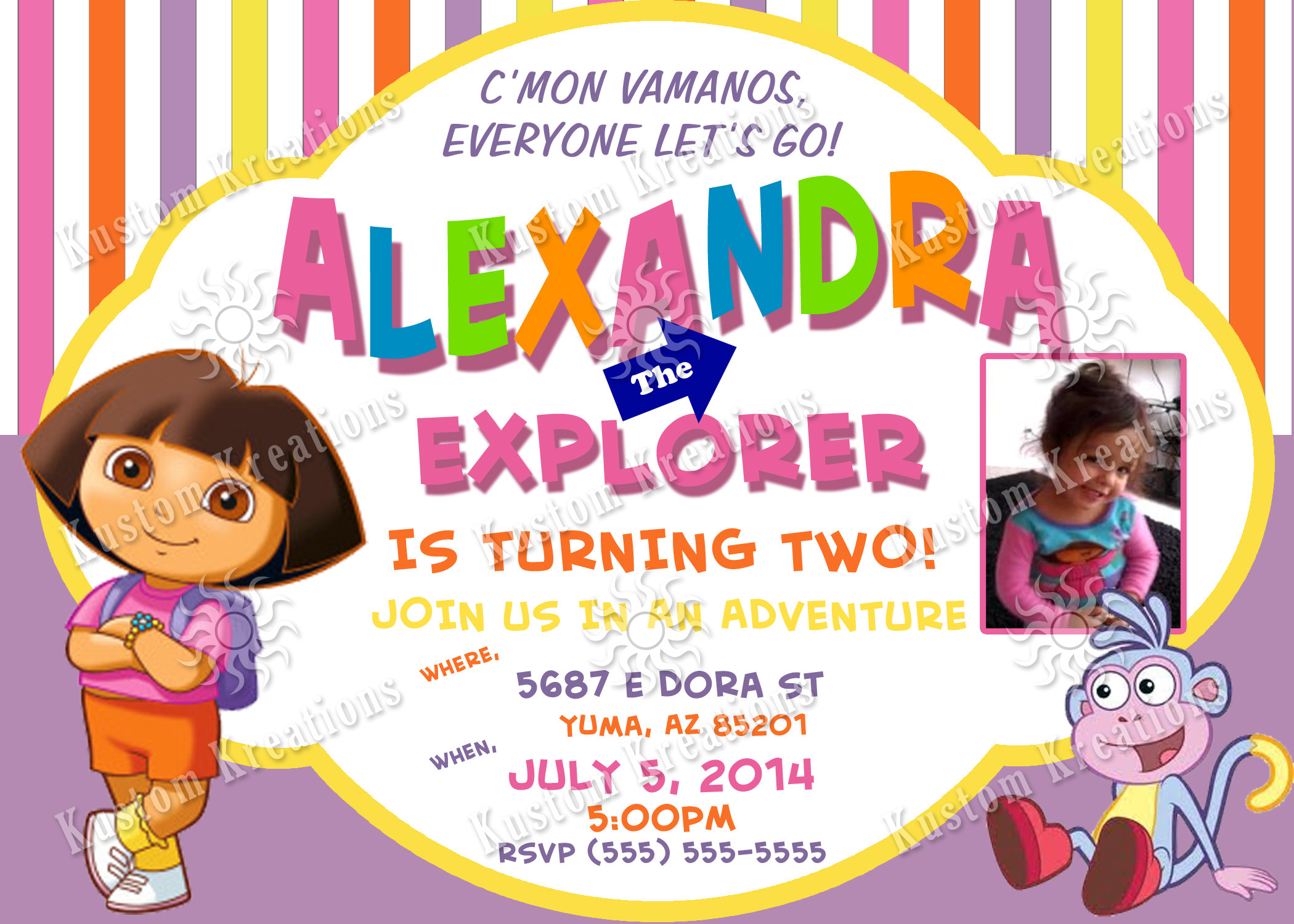 Dora Birthday Invitations
 Dora the Explorer Birthday Invitations