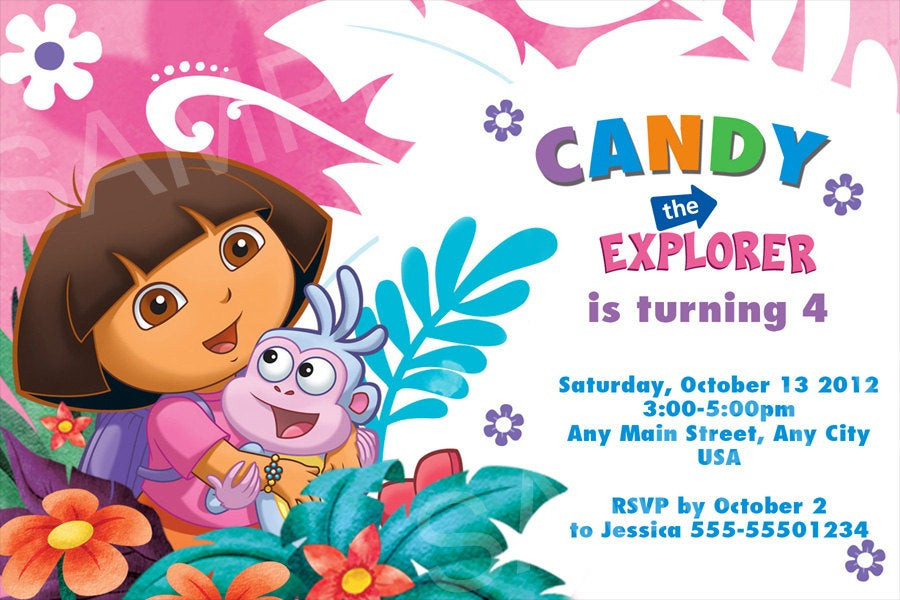 Dora Birthday Invitations
 Dora Invitation Printable Dora Birthday Invitation