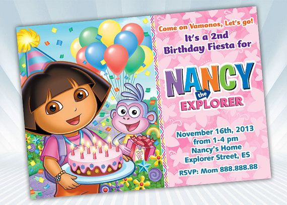 Dora Birthday Invitations
 19 best Dora birthday images on Pinterest
