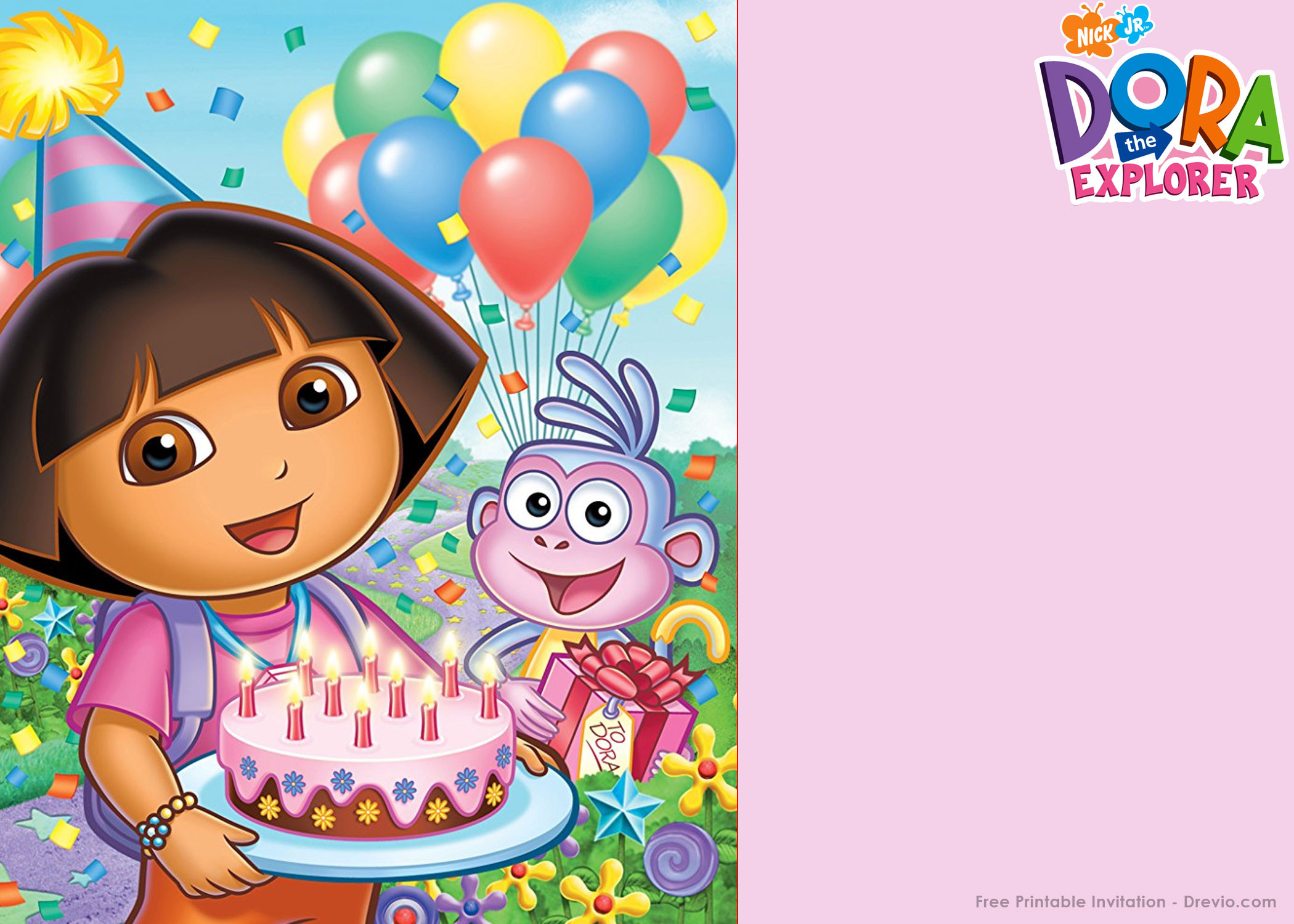 Dora Birthday Invitations
 FREE Printable Dora the Explorer Party Invitation Template