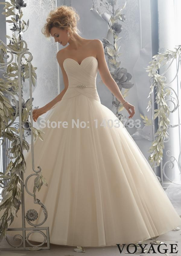 Drop Waist Wedding Gown
 Fashion ball gown drop waist wedding dress 2015 sweetheart