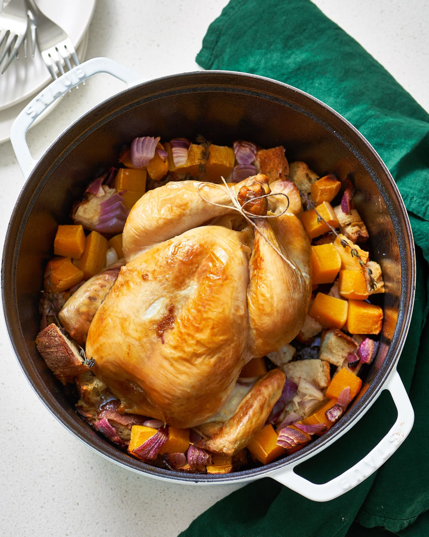 Dutch Oven Whole Chicken
 A Whole Roasted Chicken Dinner in a Dutch Oven