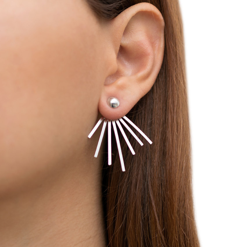 Ear Jacket Earrings
 Ear jacket earrings PAIR of solid sterling silver by