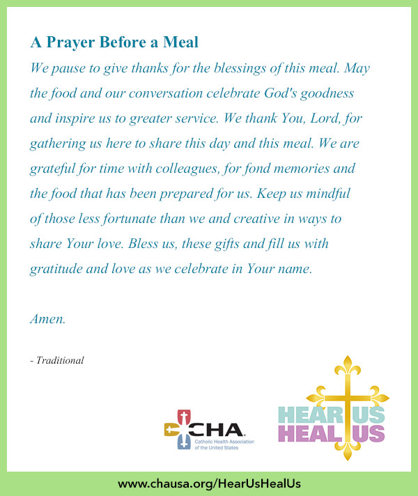 Easter Dinner Prayer
 A Prayer Before a Meal HearUsHealUs