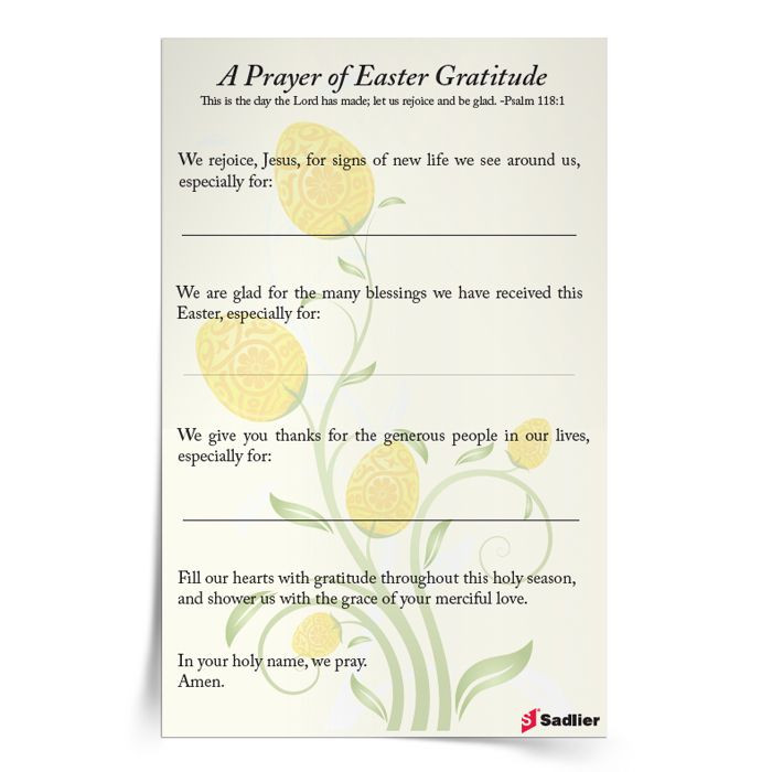 Easter Dinner Prayer
 Download my Prayer of Easter Gratitude and use it with