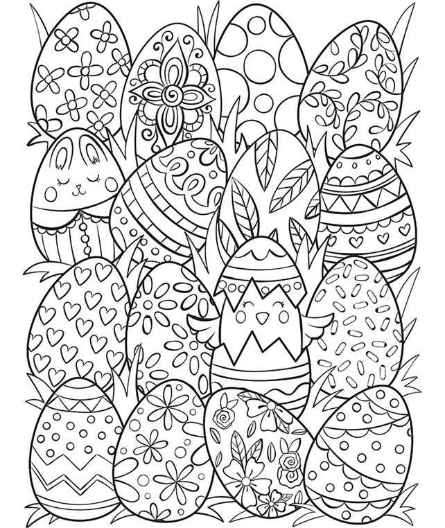 Easter Egg Printable Coloring Pages
 Easter Eggs Surprise Coloring Page