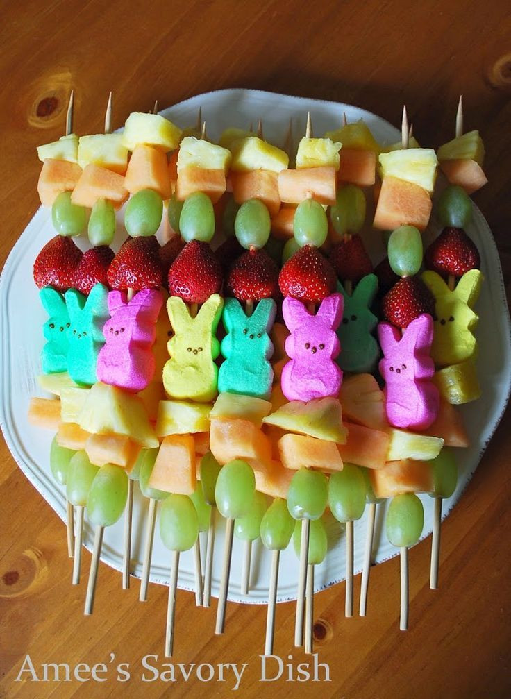 Easter Party Food Ideas For Toddlers
 Peep Fruit Kabobs