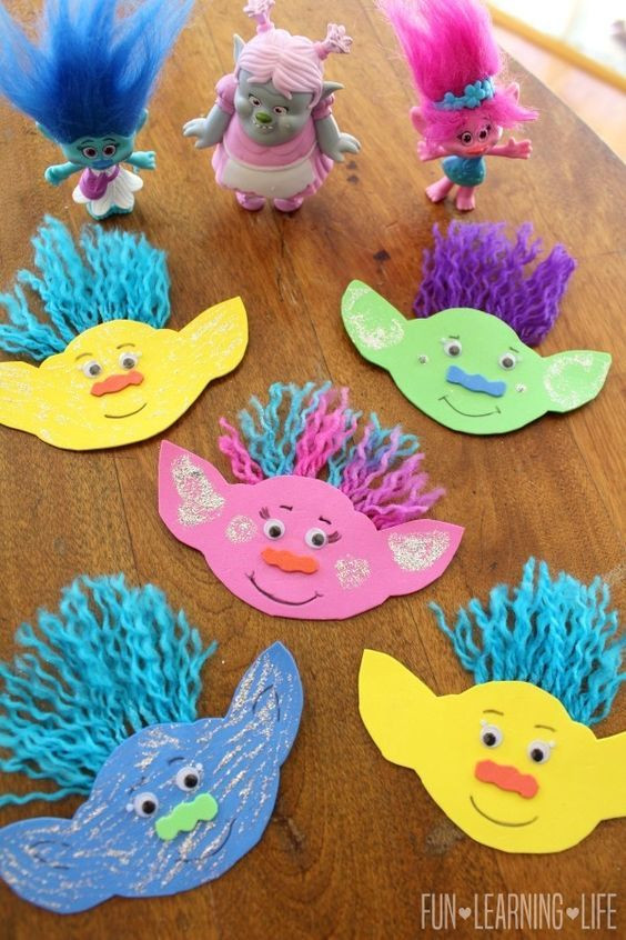 Easy Arts And Crafts For Preschoolers
 Pin on trolls party