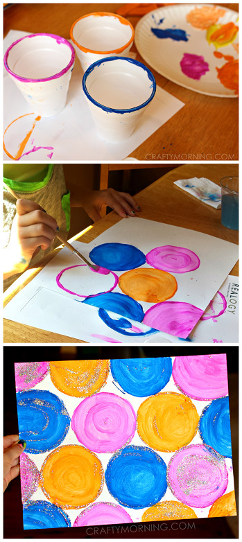 Easy Arts And Crafts For Preschoolers
 Easy Circle Cup Painting for Kids Craft inspired by