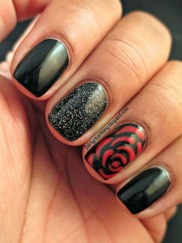 Easy Black Nail Designs
 45 Stylish Red and Black Nail Designs