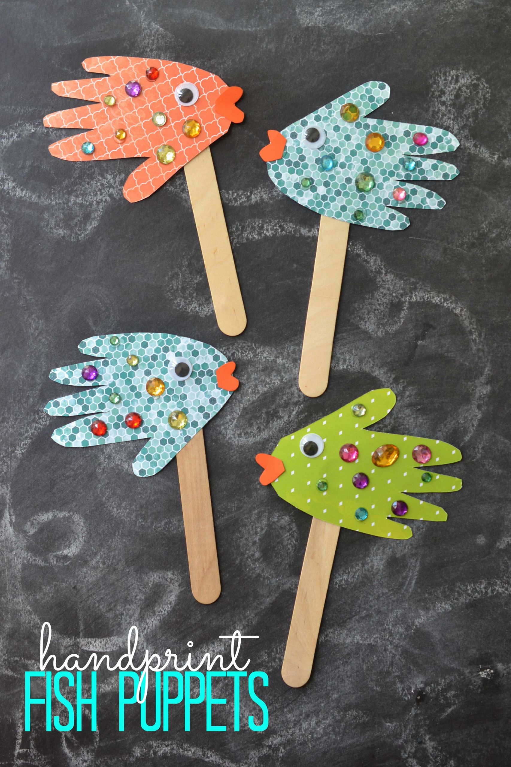 Easy Craft Ideas For Toddlers
 Easy Kids Craft Handprint Fish Puppets