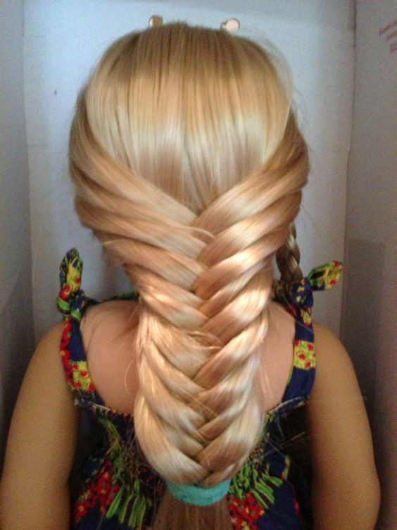 Easy Doll Hairstyles
 Fishtail braids Fishtail and American girl dolls on Pinterest