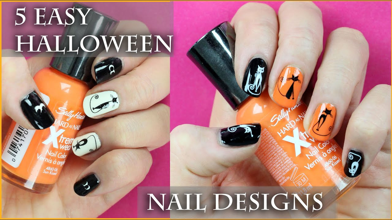 Easy Halloween Nail Designs
 5 Easy Halloween Nail Art Designs for beginners