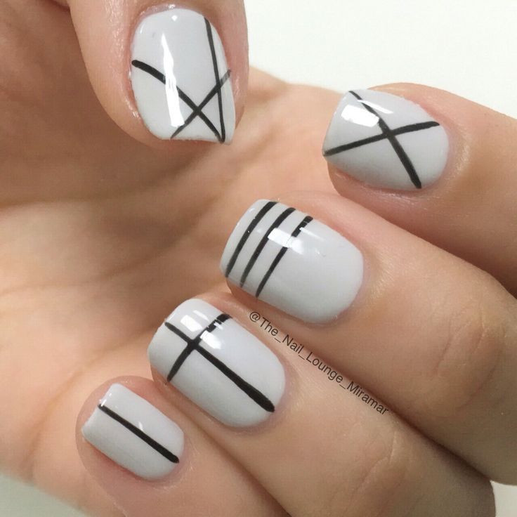 Easy Line Nail Designs
 Geometric lines nail art design Nail Design Nail Art