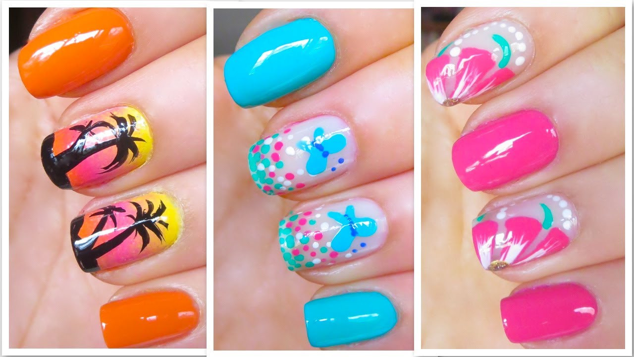 Easy Nail Designs For Summer
 3 Cute Nail Art Designs for Spring Summer 3