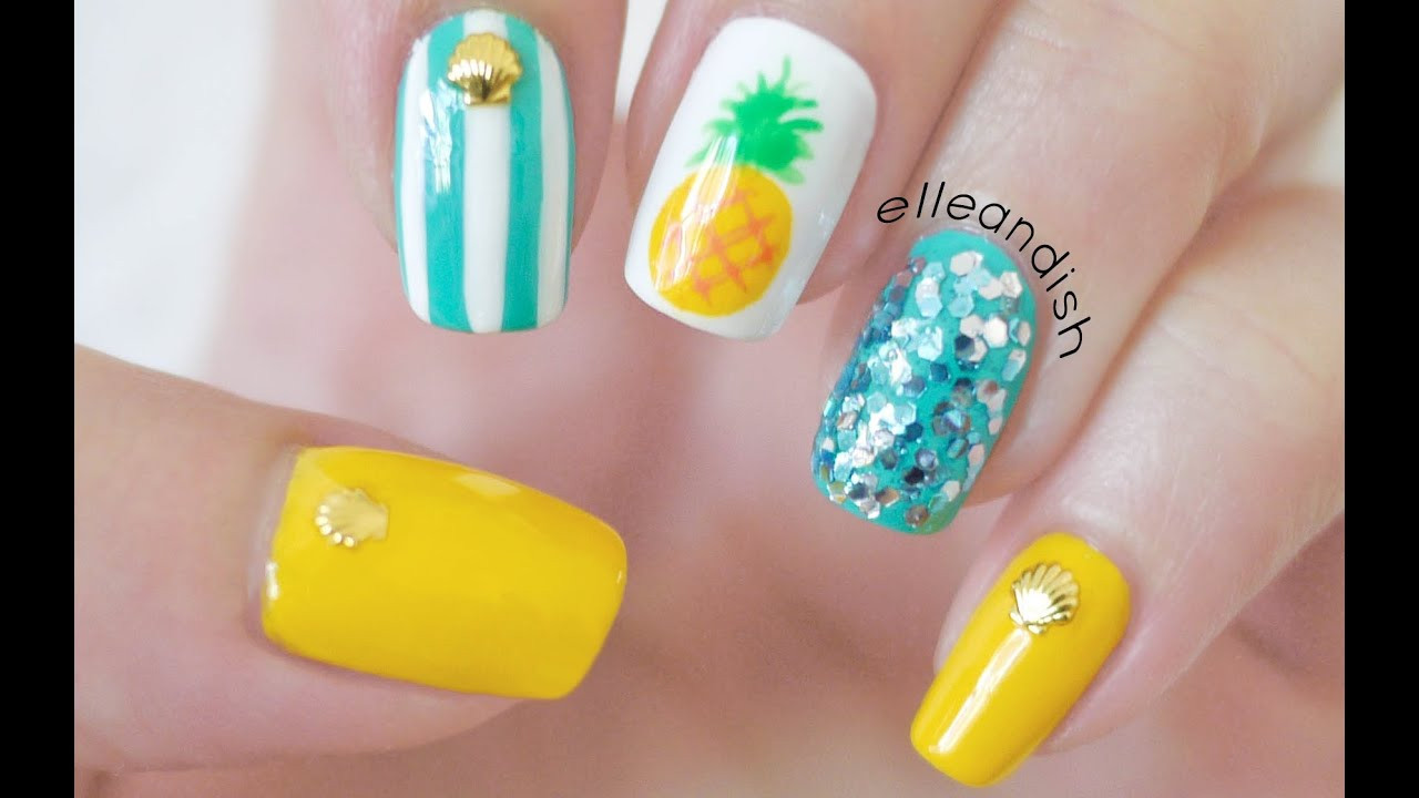 Easy Nail Designs For Summer
 Easy Summer Pineapple Nails