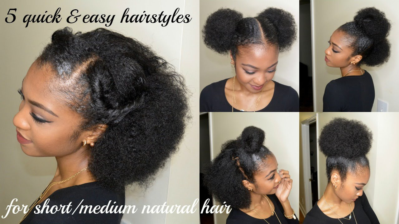 Easy Natural Hairstyles For Short Hair
 5 QUICK & EASY hairstyles for SHORT MEDIUM NATURAL HAIR