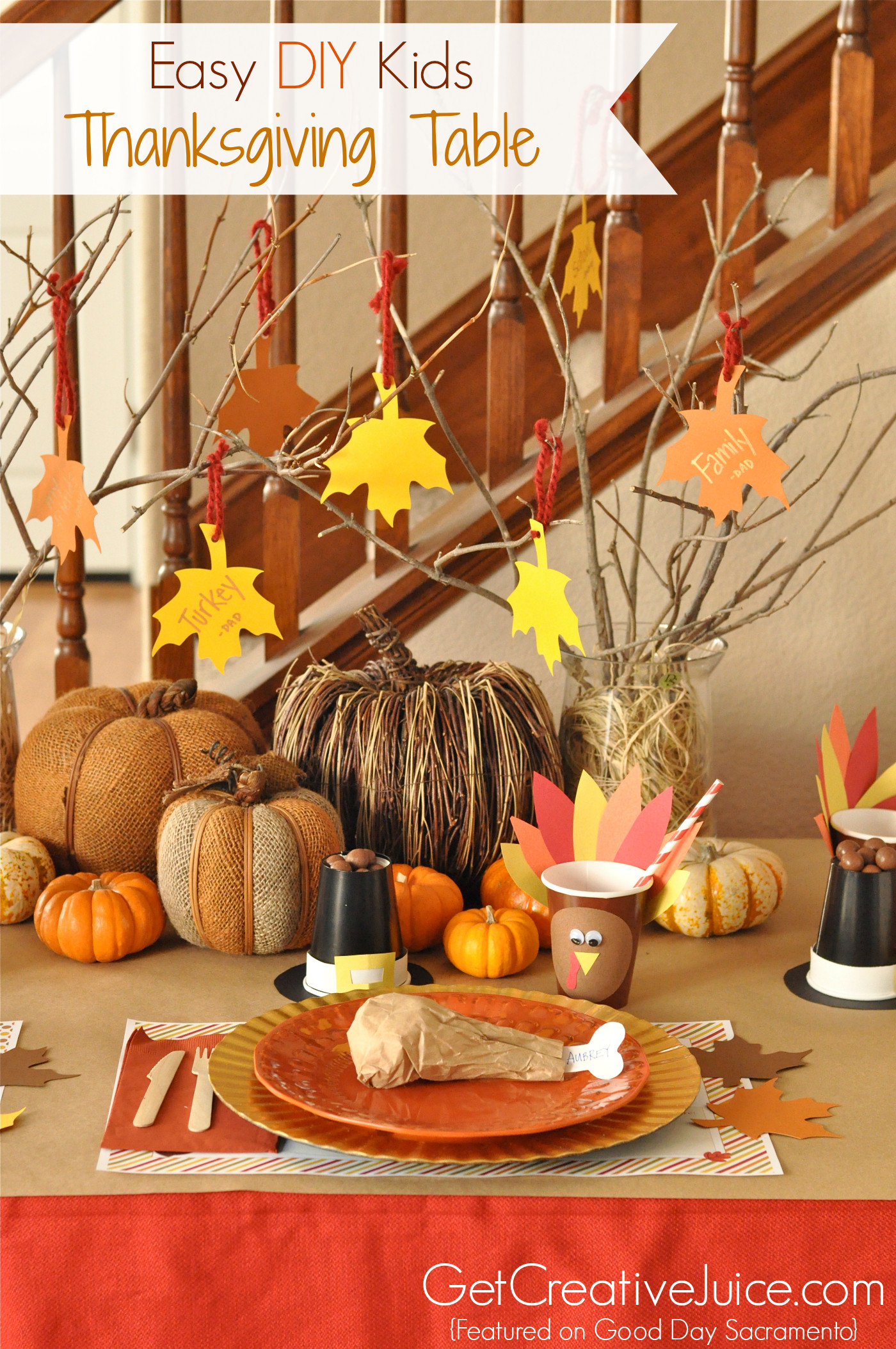 Easy Thanksgiving Table Decorations
 Easy DIY Kids Thanksgiving Table Ideas Creative Juice