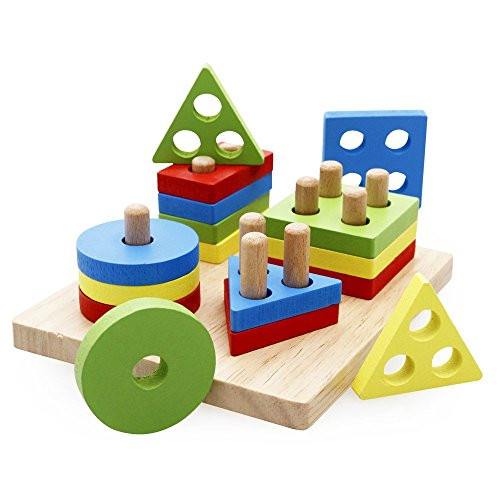 Educational Gifts For Kids
 Rolimate Wooden Educational Preschool Shape Color