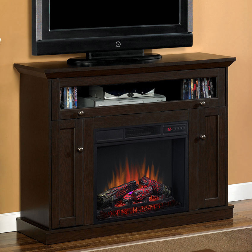 Electric Fireplace Media Cabinets
 Windsor 23" Oak Espresso Media Console Electric Fireplace
