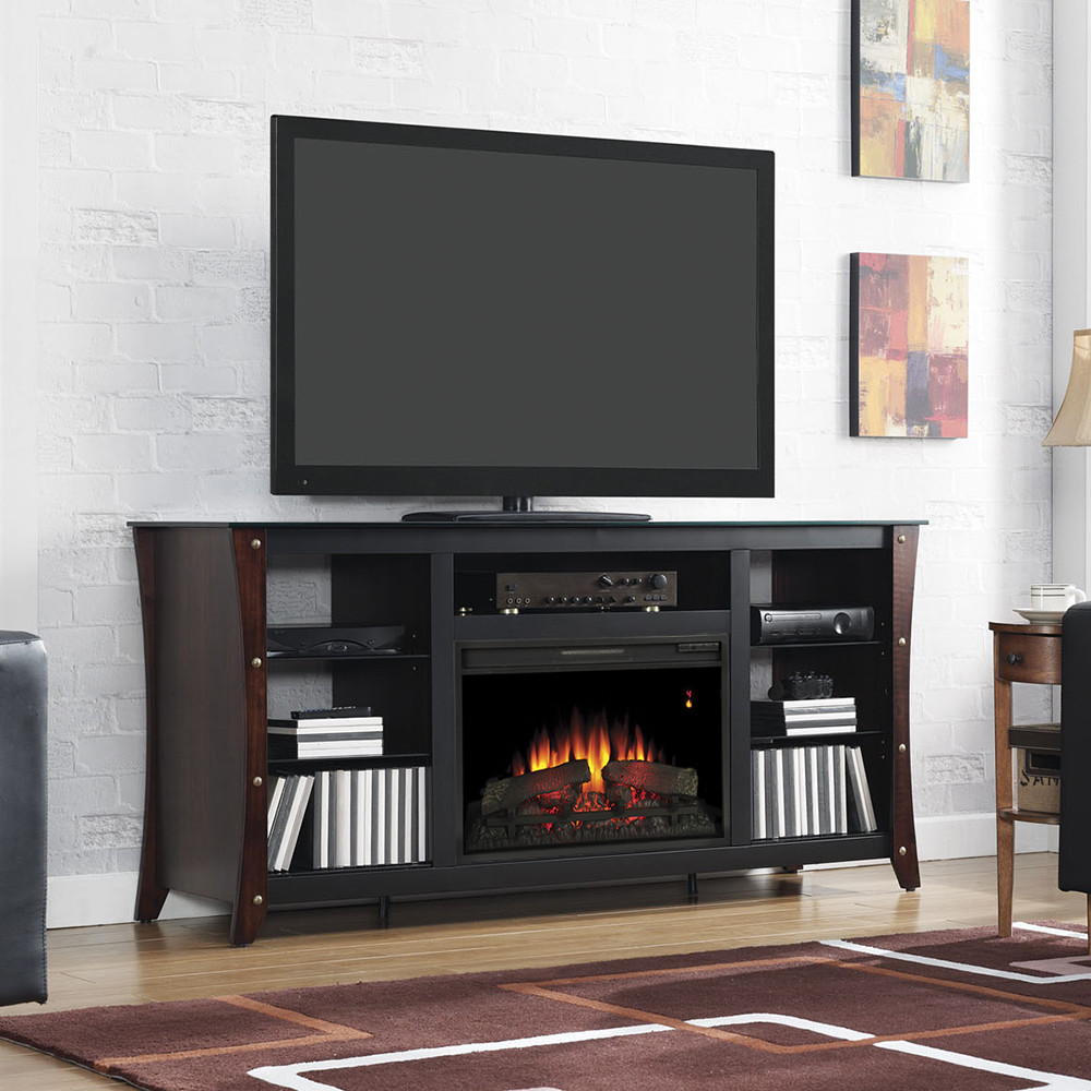 Electric Fireplace Media Cabinets
 Marlin Electric Fireplace Media Cabinet in Midnight Cherry