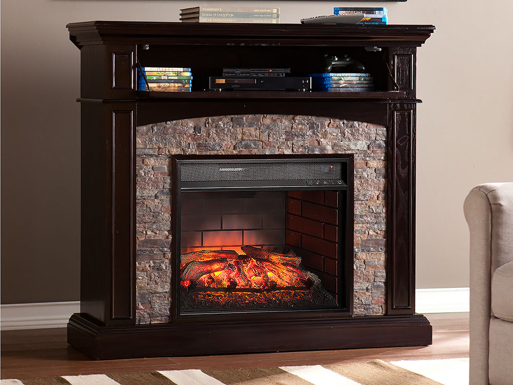 Electric Fireplace Media Cabinets
 Grantham Ebony Infrared Electric Fireplace Media Cabinet