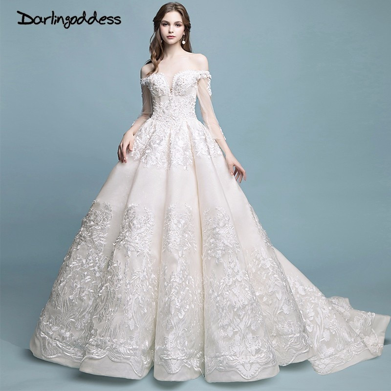 Elegant Wedding Gown
 Darlingoddess Robe De Mariage Vintage Luxury Lace Wedding