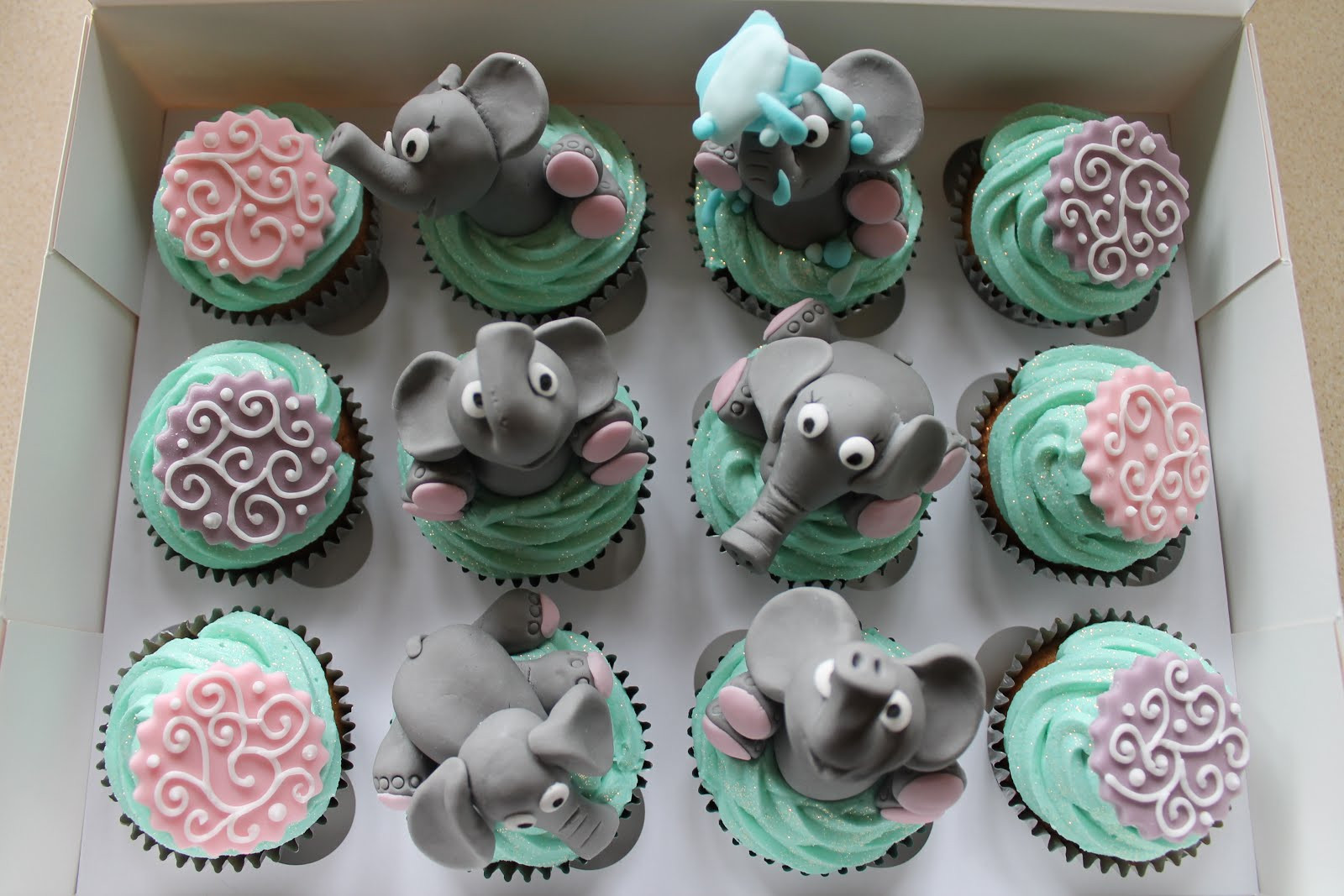 Elephant Baby Shower Cupcakes
 Cupcake Carousels Baby Elephant Cupcakes