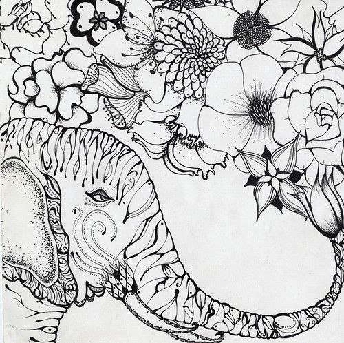 Elephant Coloring Book For Adults
 Elephant wishes Coloring Doodle Pages
