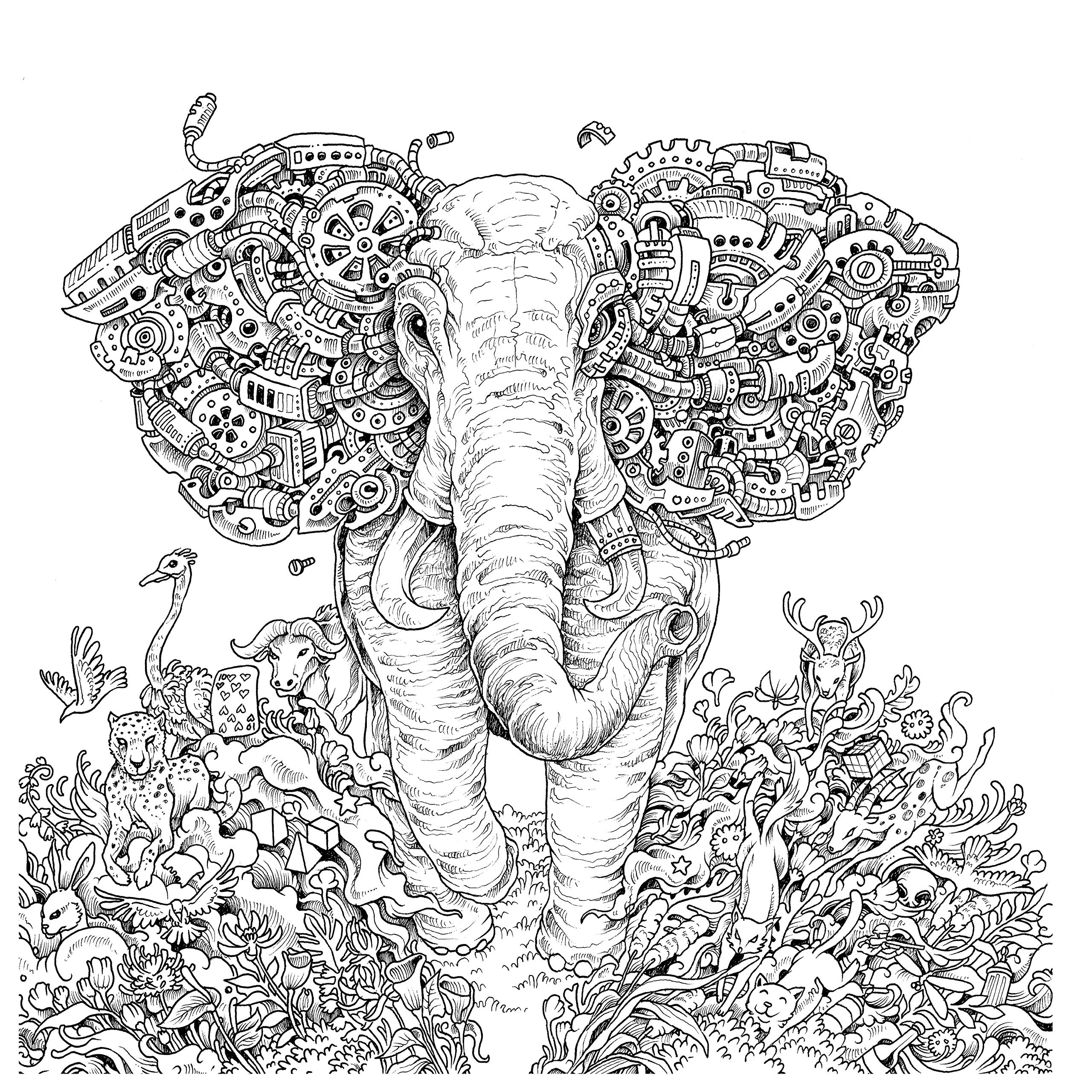 Elephant Coloring Book For Adults
 Adult Coloring Page Coloring Home