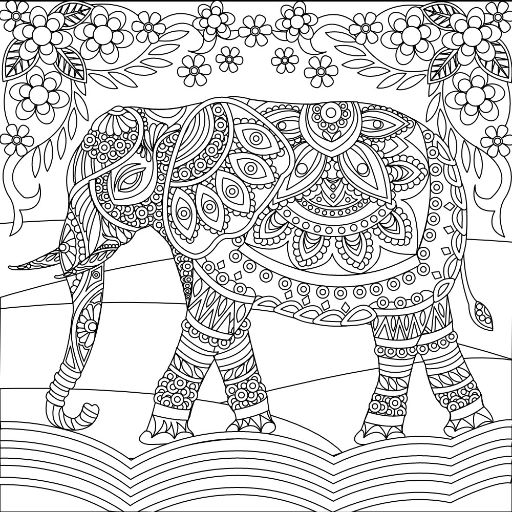Elephant Coloring Book For Adults
 Elephant coloring page