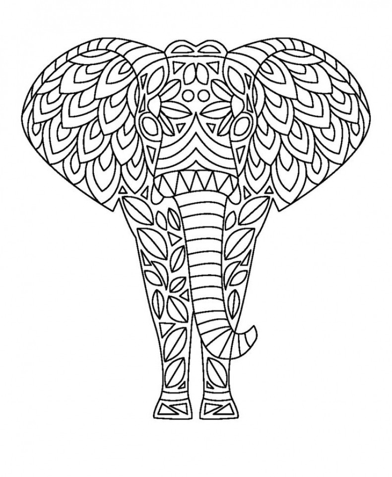 Elephant Coloring Book For Adults
 Get This Free Printable Elephant Coloring Pages for Adults