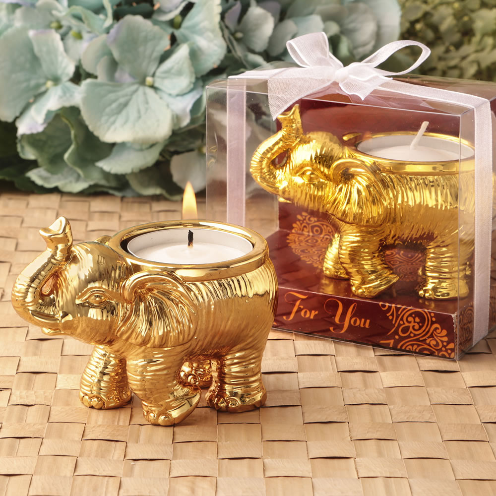 Elephant Wedding Favors
 Gold Elephant Candle Wedding Favors