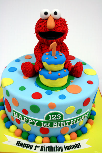 Elmo 1st Birthday Cake
 First Birthday Cakes NJ Elmo Custom Cakes 3